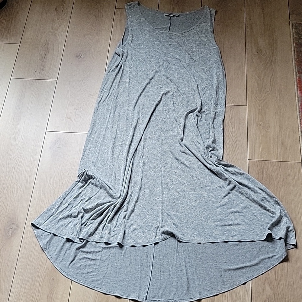 Bryn Walker Women's Scoop Neck Sleeveless Hi-Lo Hem T-Shirt Dress Gray Size S